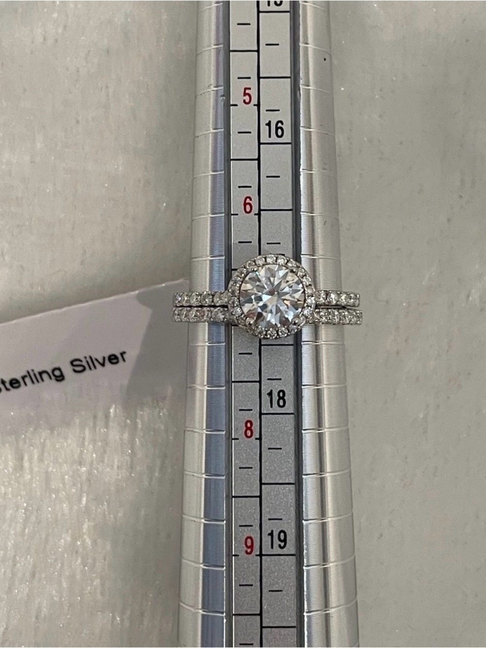 Rhodium plating over 925 silver Bridal Ring 1.49ct Moissanite woman’s ring - Picture 7 of 8